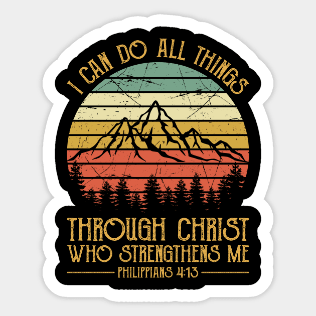 Vintage Christian I Can Do All Things Through Christ Who Strengthens Me Sticker by GreggBartellStyle